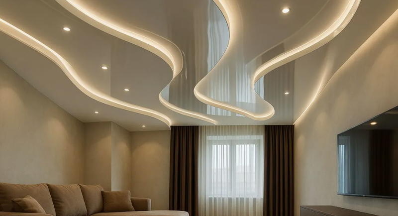 Криволинейные натяжные потолки