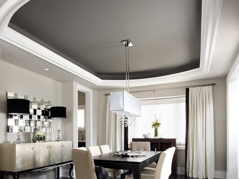 Серые натяжные потолки