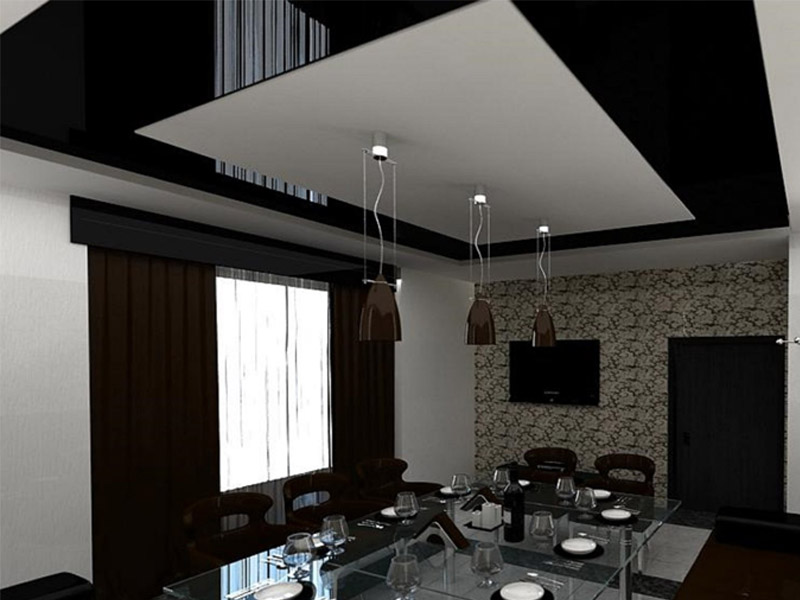 Черно-белые натяжные потолки