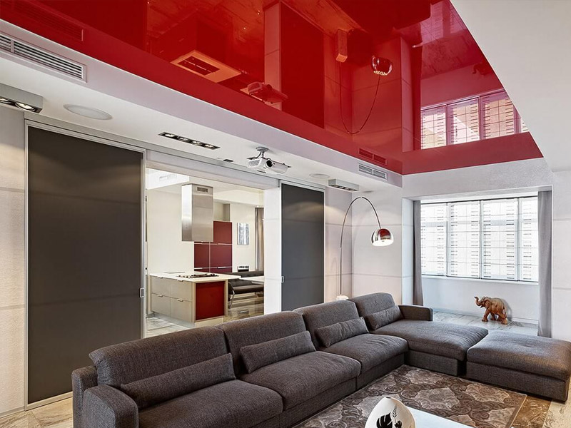 Красные натяжные потолки