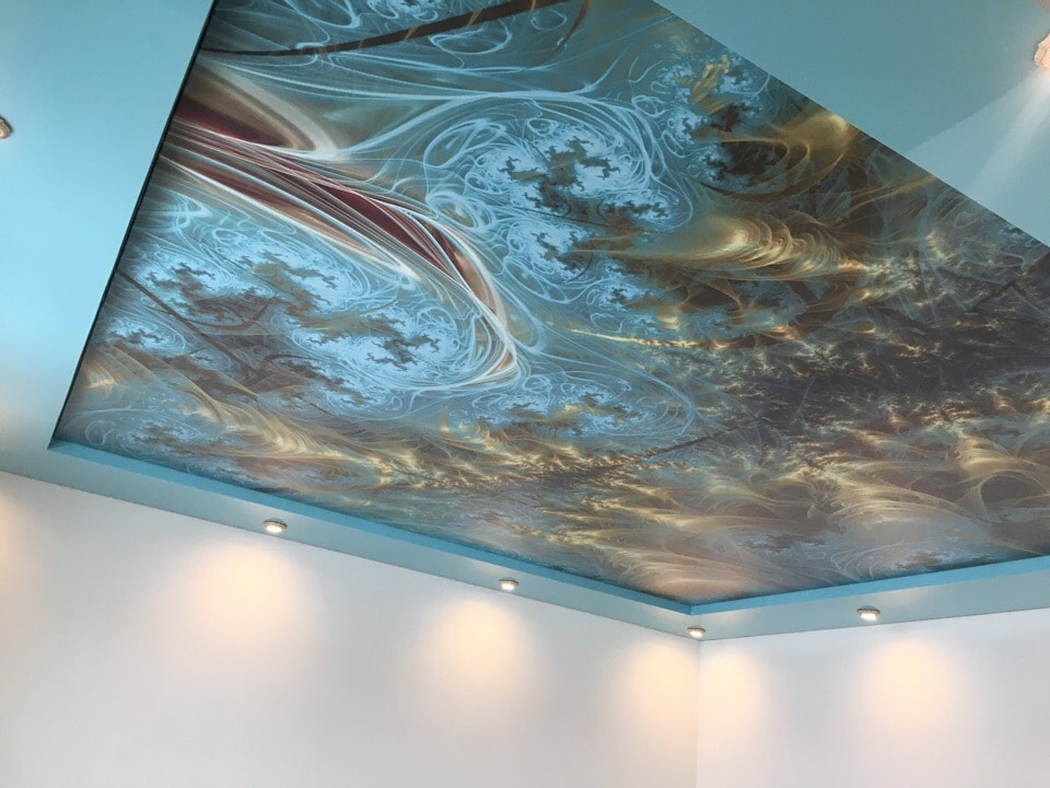 Потолок с фотопечатью в прихожую, 6 м2